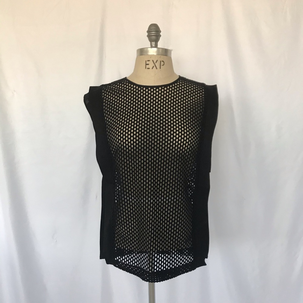 Sandro Paris Sleeveless Black Net Top Sz 2